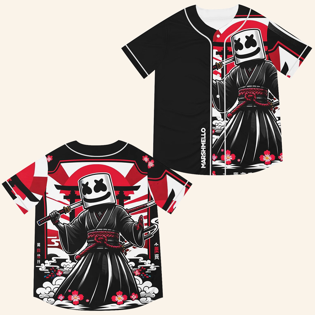 Marshmello Merch Marshmello EDM Rave Jersey Asian Themed Jersey Christmas Gifts For DJ Fans