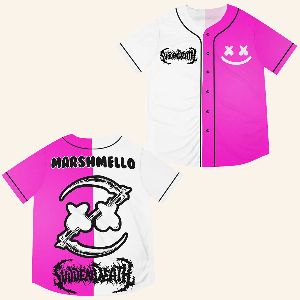Marshmello Merch Marshmello Jersey B2B Svdden Death PINK Jersey EDC Las Vegas Lost Lands Merch