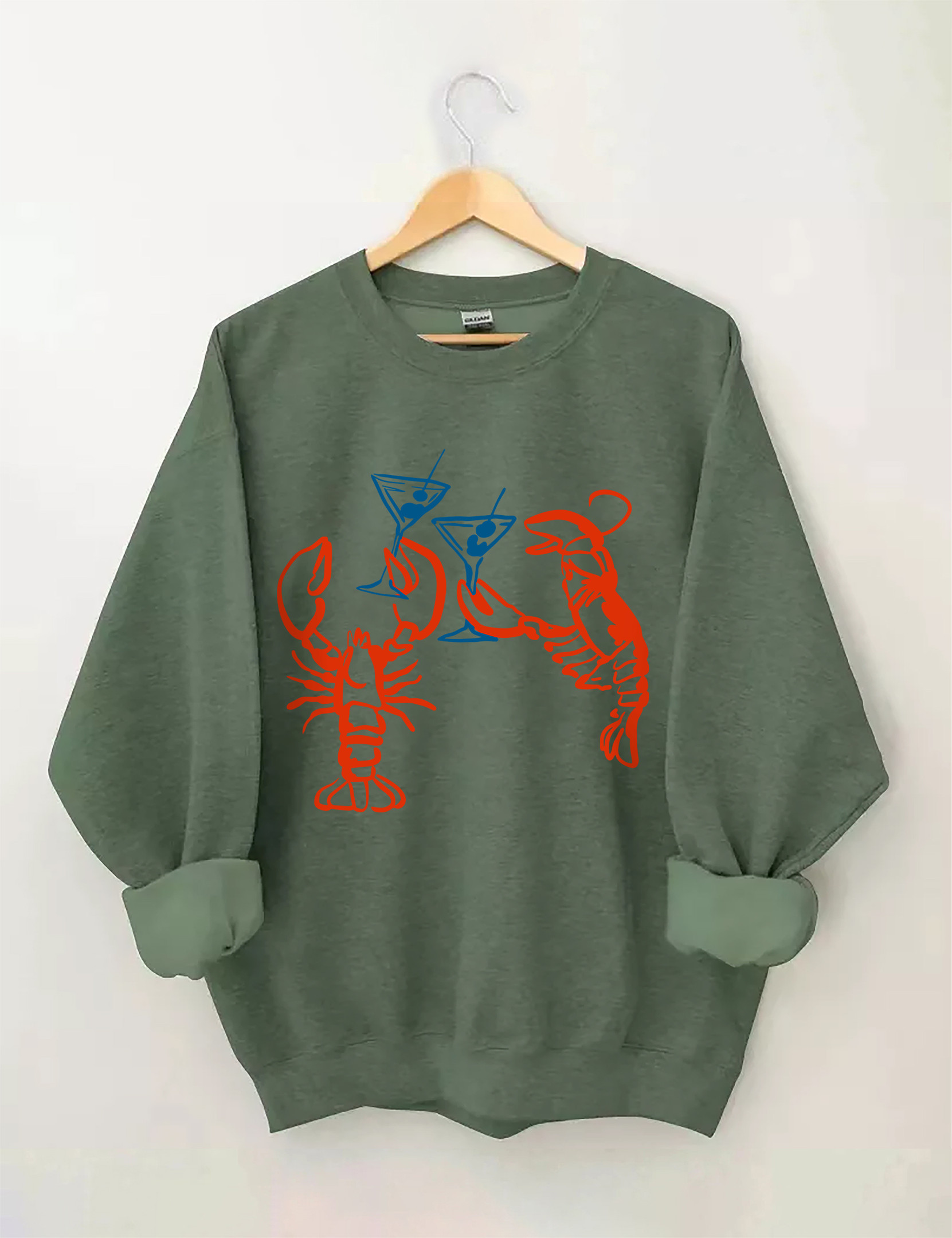 Martini Lobster Sweatshirt Animal Themed Funny Sweatshirt Gifts For Lobster Lovers