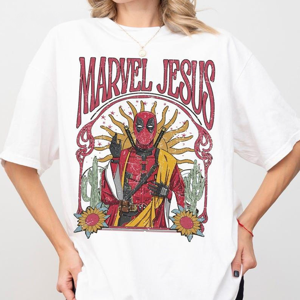 Marvel Jesus Deadpool T-Shirt Funny Religious Shirt Gifts For Sister Marvel Jesus Deadpool T-Shirt Funny Religious Shirt Gifts For Sister