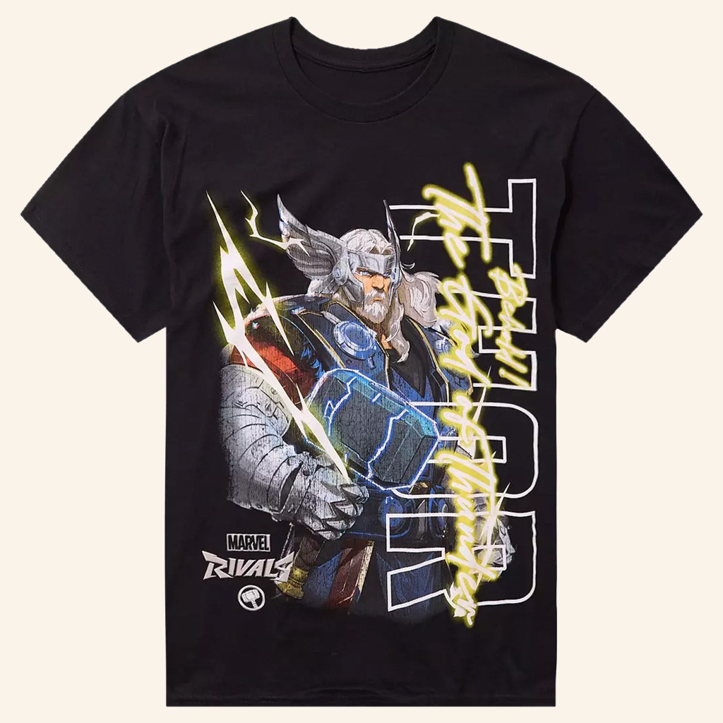 Marvel Rivals Merch Thor Lightning T-Shirt Cool Gifts For Brothers