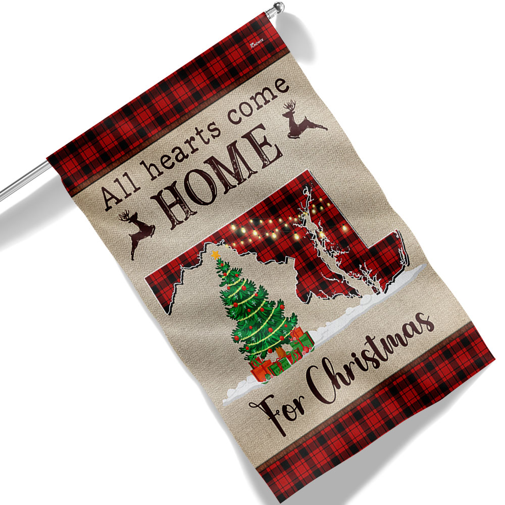 Maryland Christmas Flag All Hearts Come Home For Christmas