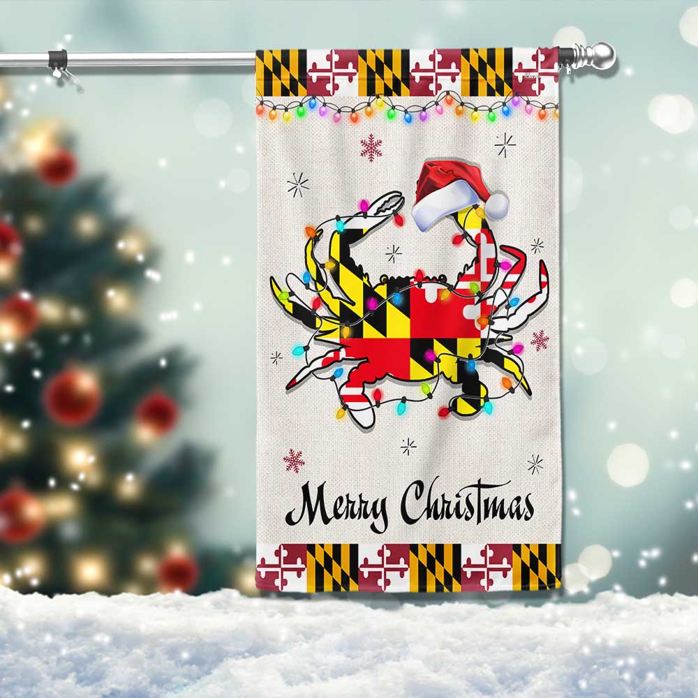 Maryland Crab Christmas Flag Holiday Gift For Festive Decor