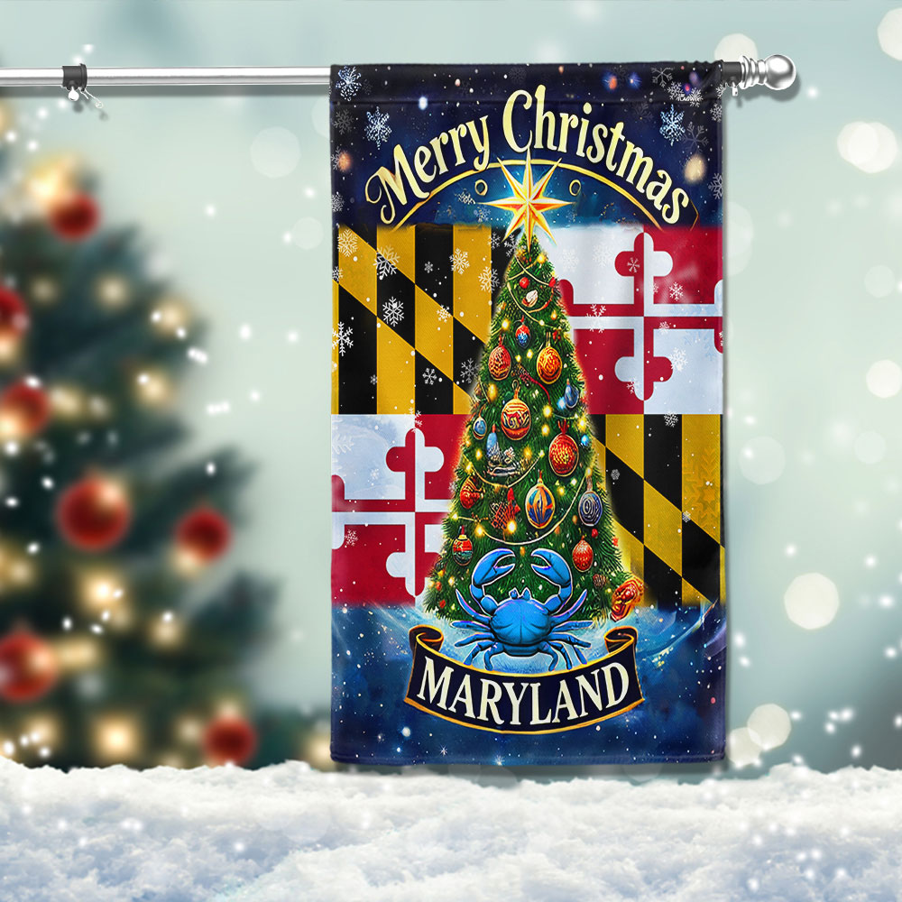 Maryland Merry Christmas Flag