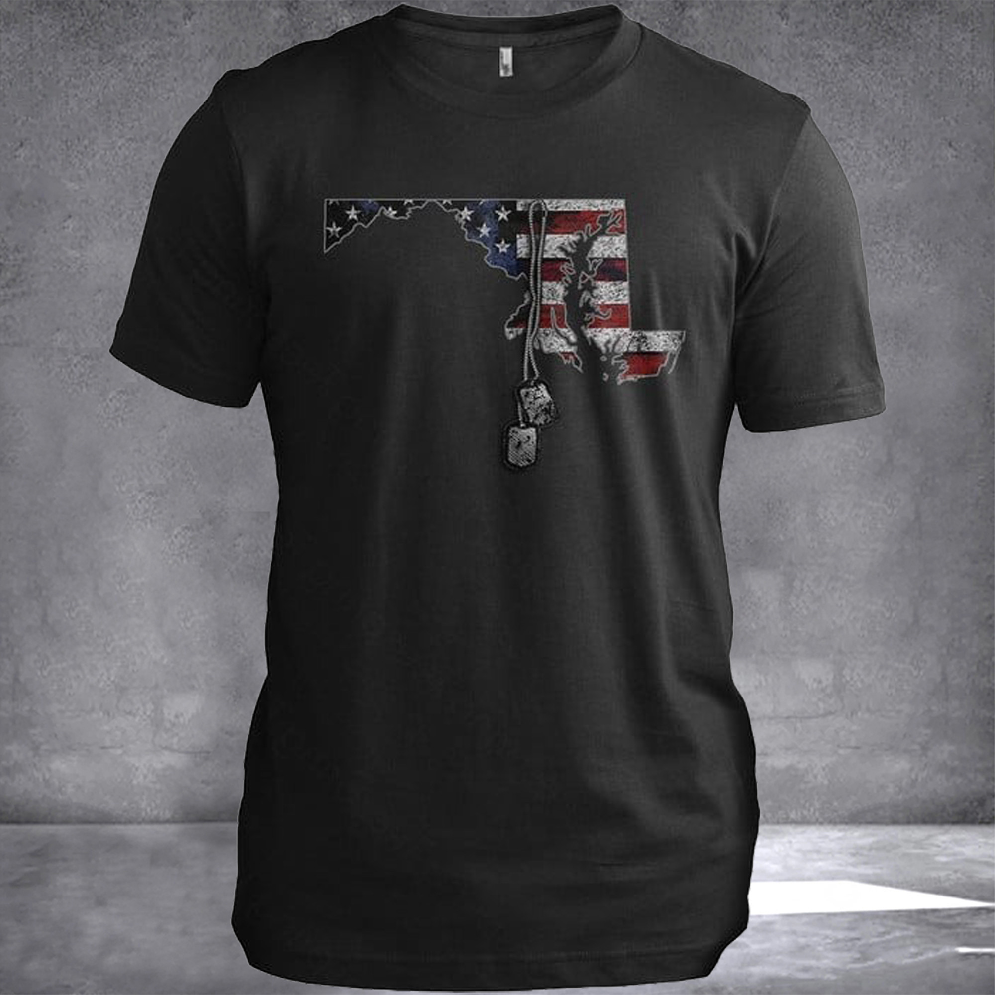 Maryland Veteran Dog Tags Maryland T-Shirt Veterans Day Ideas Clothing Patriot Gifts