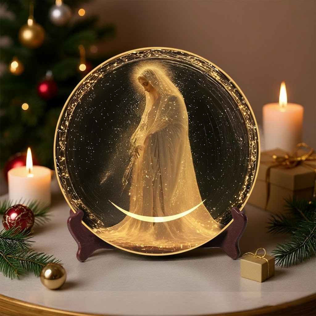 Mary's Gift of Life Christmas Ceramic Plate Decoration Xmas Gifts For Christian