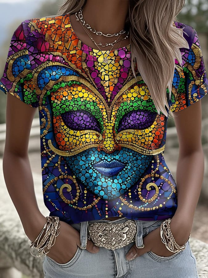 Mask Mardi Gras T-Shirt Fat Tuesday Apparel Fleur De Lis Mask Mardi Shirt Gifts For Wife