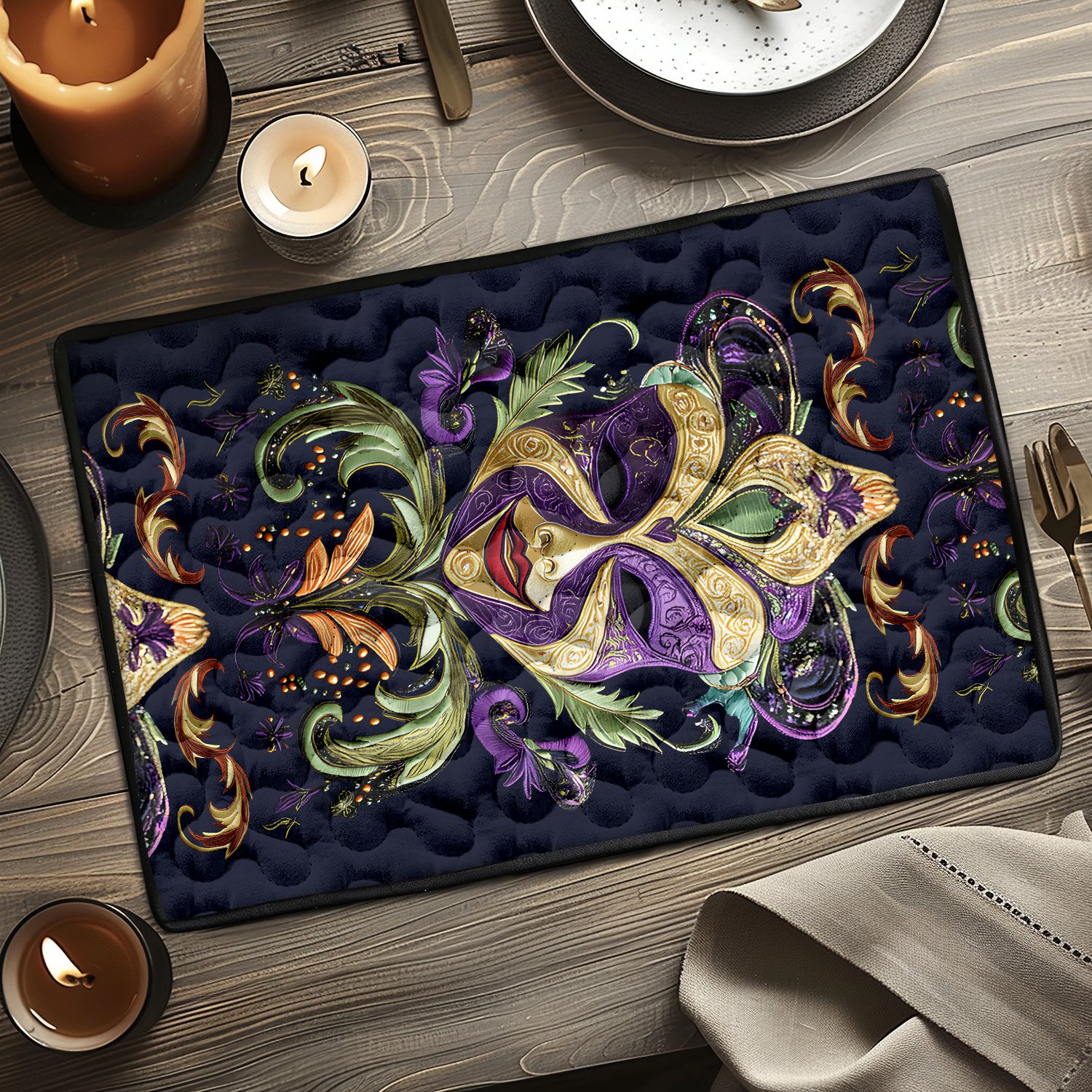 Masked Majesty Quilted Place Mat Christmas Kitchen Decor Christmas Gifts For Young Men