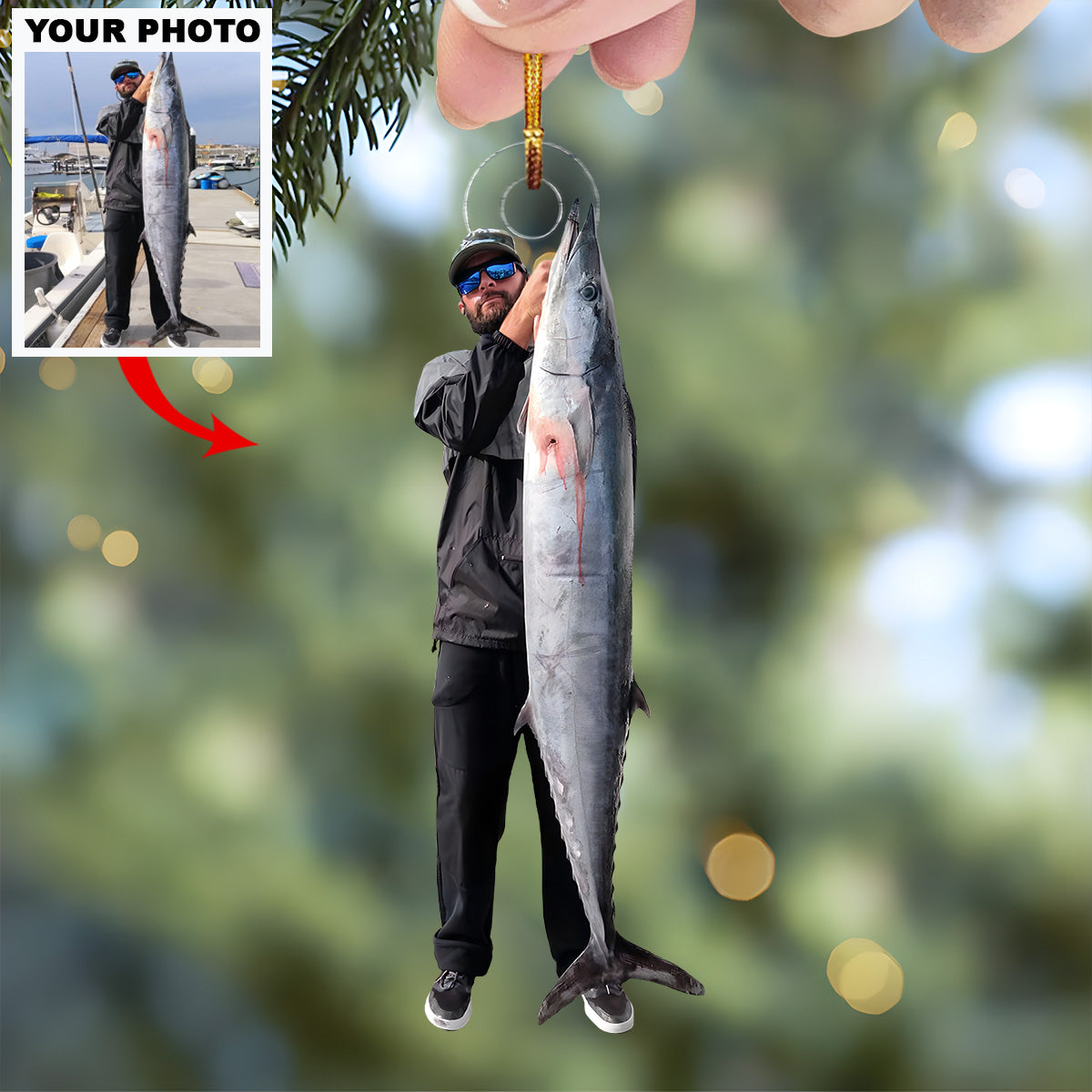 Master Angler Personalized Photo Mica Ornament Christmas Gift For Anglers And Fishing