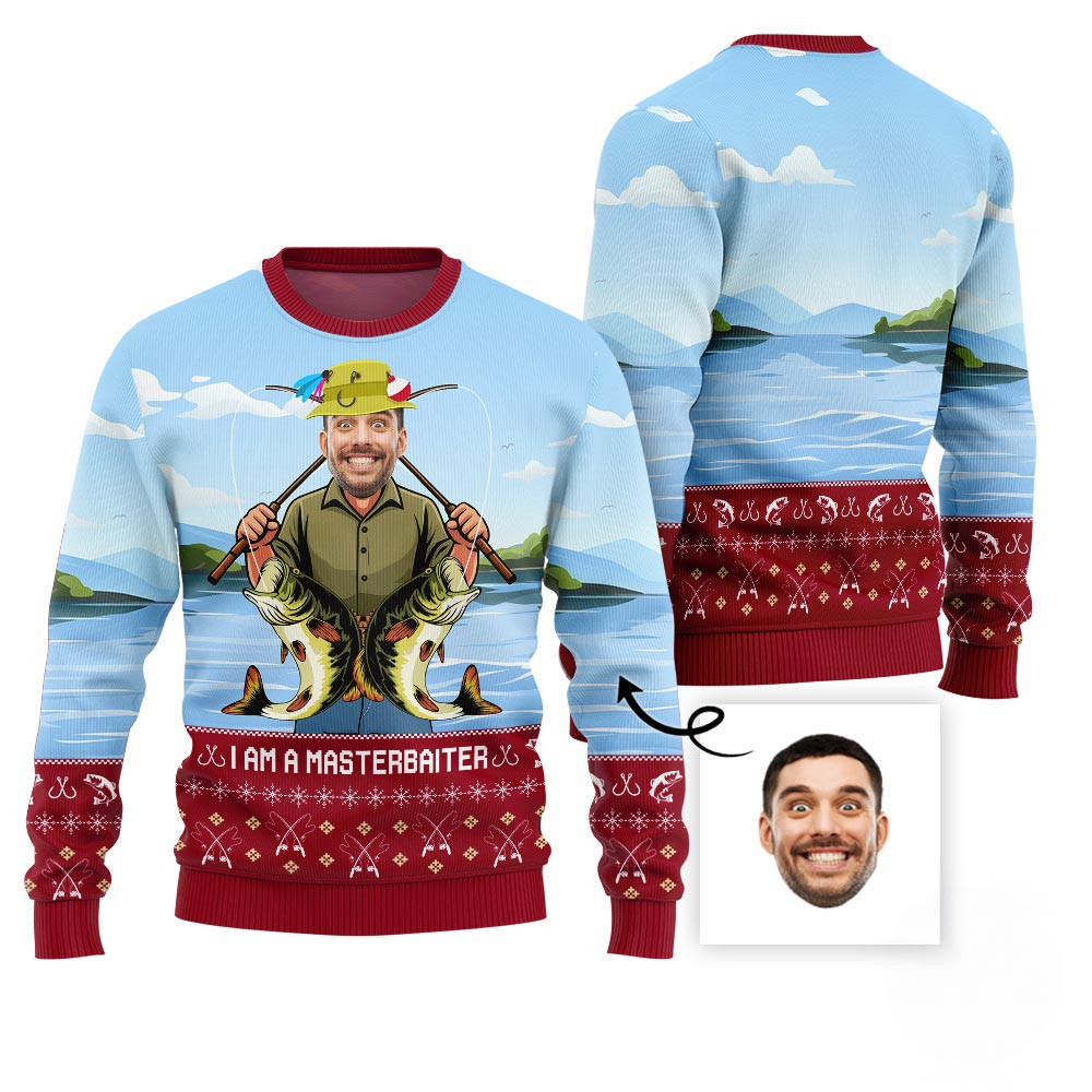 Master Baiter Custom Fishing Ugly Christmas Sweater For Men
