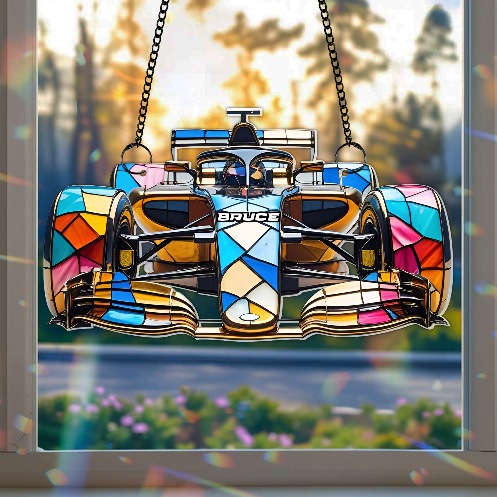 Master The Speed Suncatcher Ornament Personalized Gifts For Auto Racing Fans - Christmas Ornament Gift Idea