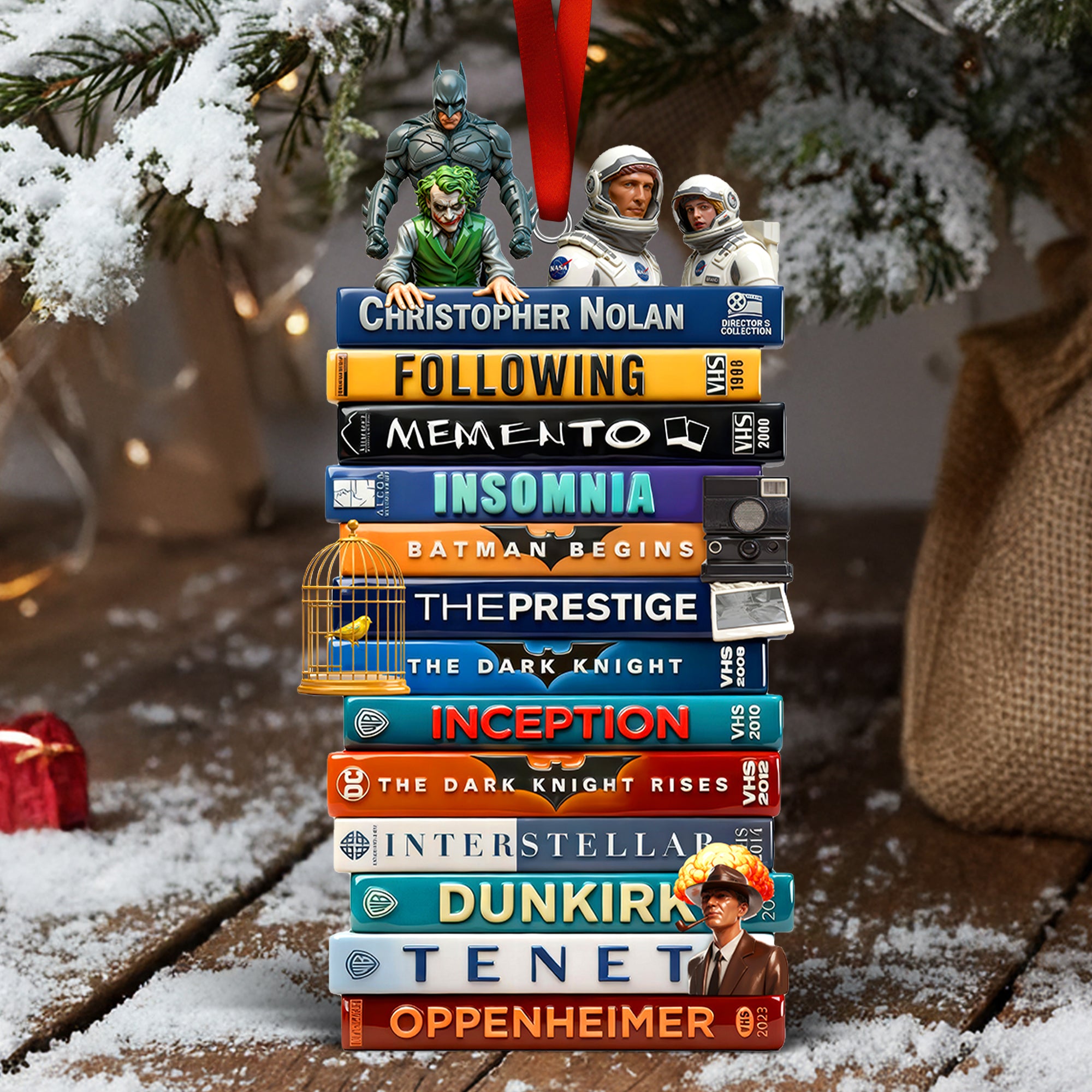 Masterpiece Stack Acrylic Ornament � Personalized Gift for Cinema Geeks - Festive Holiday Keepsake Gift Masterpiece Stack Acrylic Ornament � Personalized Gift for Cinema Geeks - Festive Holiday Keepsake Gift