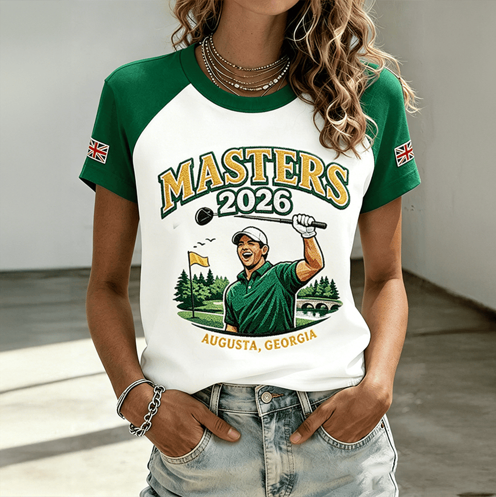 Masters 2026 UK Flag T-Shirt Womens Clothing Best Gift For Golfer Sister