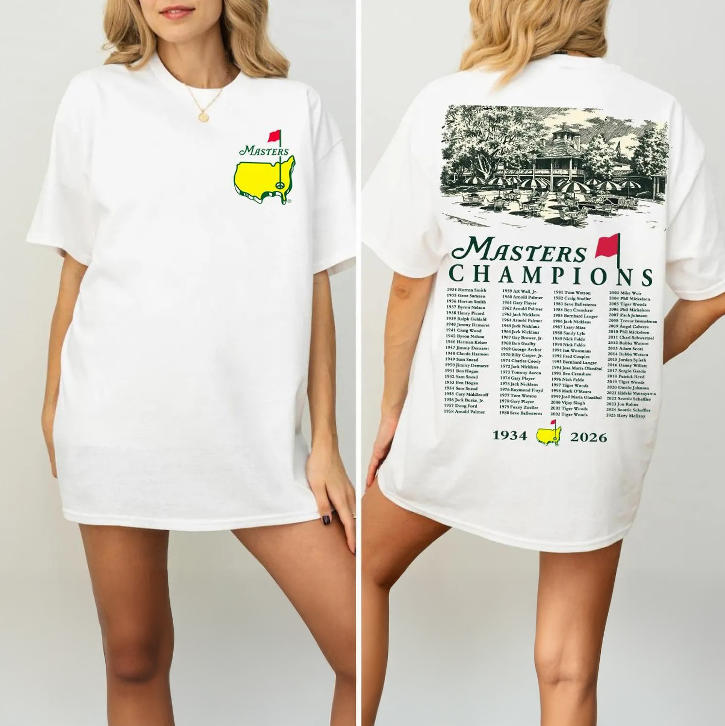 Masters Champions 1934 2026 T-Shirt Augusta National Golf Club Merch Golf Tournament