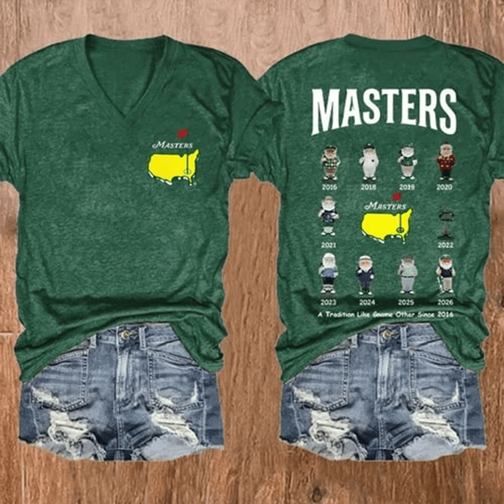 Masters Gnomes A Tradition Like Gnome Other V-Neck Shirt Funny Golf Life Merch Gift For Her