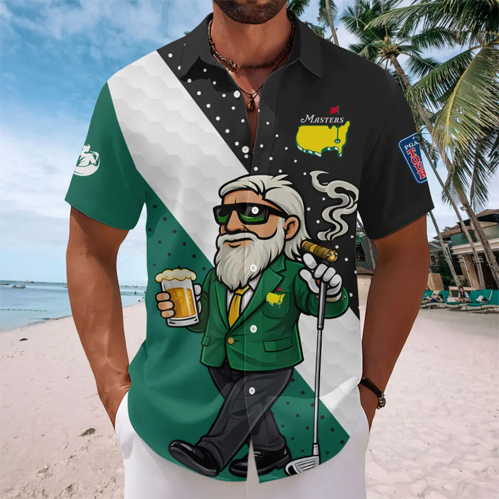Masters Golf Tournament Button Shirt US Masters Golf Culture Merch Golf Player Gift