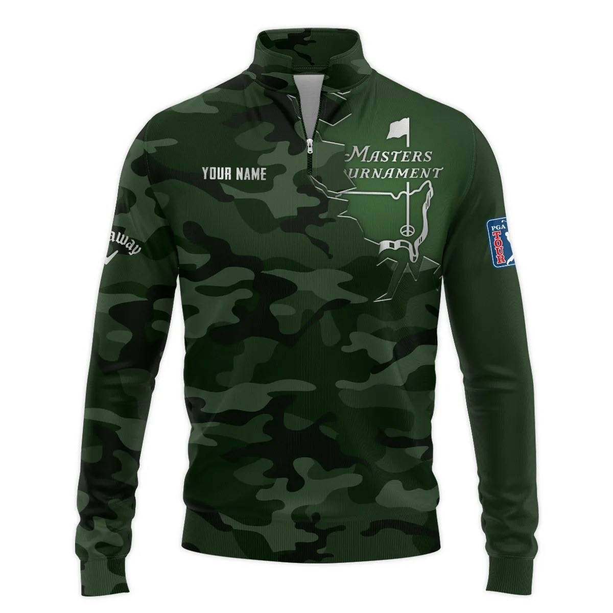 Masters Tournament Callaway Golf Quarter-Zip Jacket Shirt Camo Masters Golf Merch Clothing