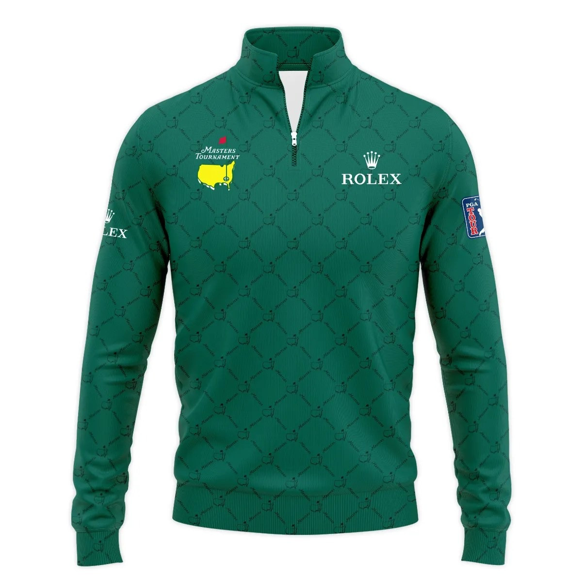 Masters Tournament Golf Quarter-Zip Sweatshirt Green Long Sleeve Masters 2025 Men's Clothes