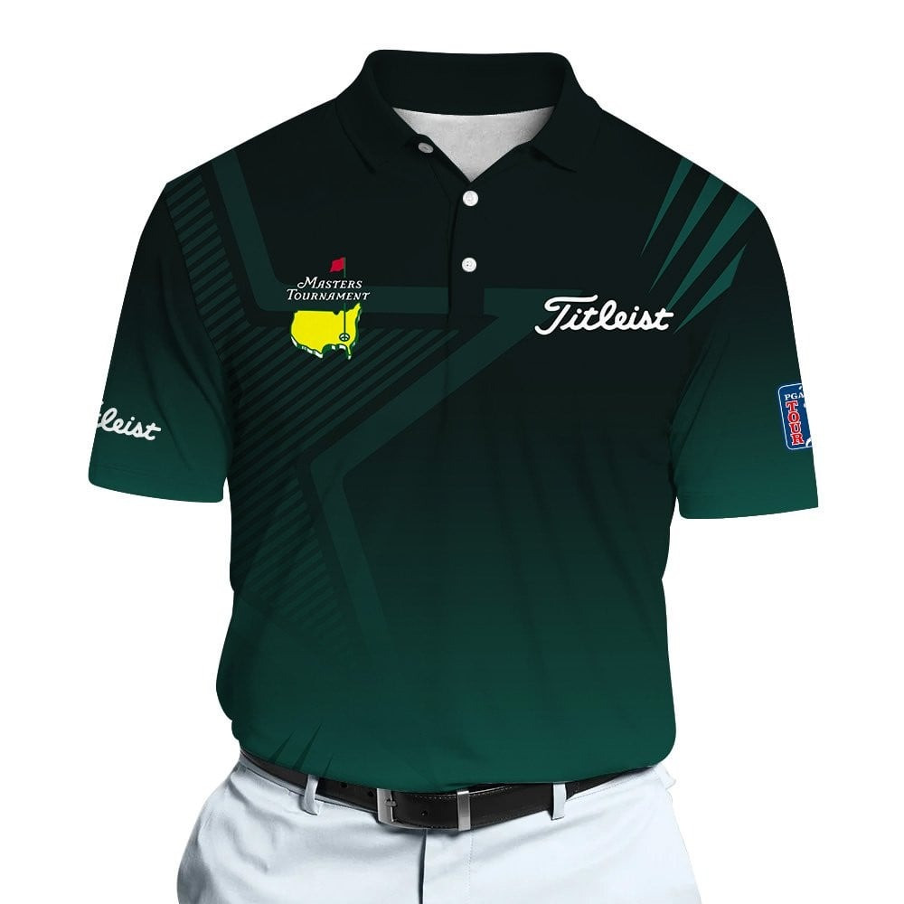 Masters Tournament Star Pattern Dark Green Gradient Men Polo Shirt Golf Gifts For Men