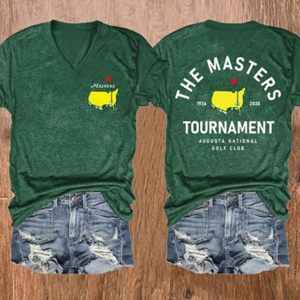 Masters Tournaments 2026 V-neck T-Shirt Master Apparel Gift For Golfer Girlfriend