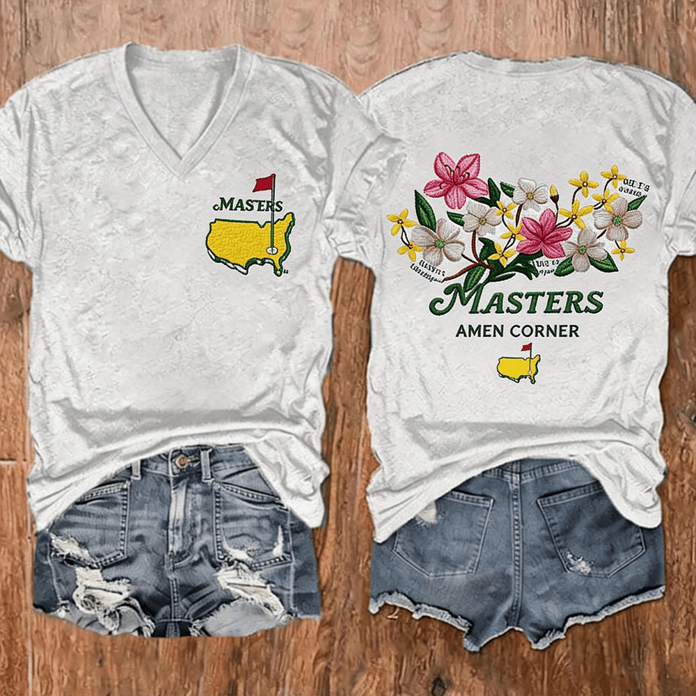Masters Tournaments 2026 V-neck T-Shirt Master Clothing Mother's Day Gifts For Golfers