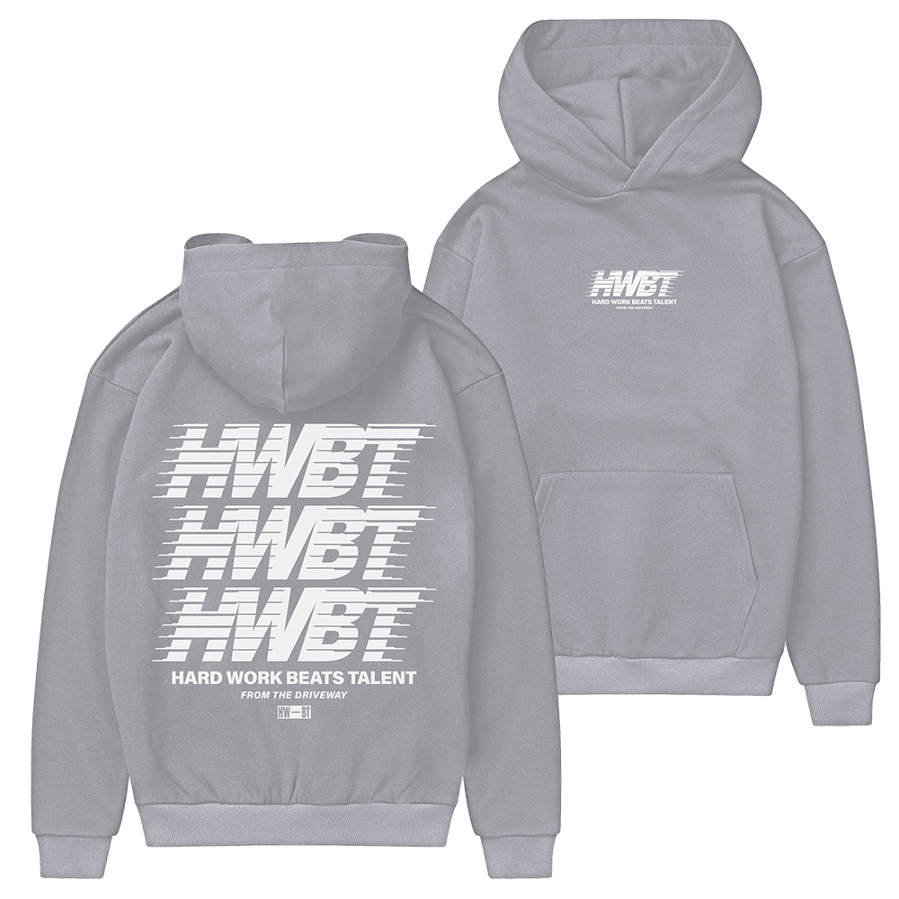 Mat Armstrong Merch HWBT Merchandise HWBT Hard Work Beats Talent Multi Logo Grey Hoodie