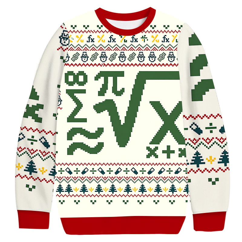 Math Equation Christmas Ugly Sweatshirt Festive Xmas Winter Sweater Gift Ideas