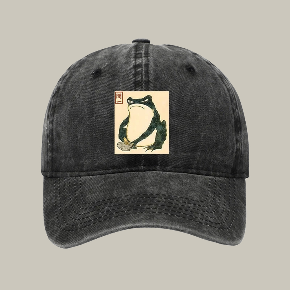 Matsumoto Hoji Japanese Frog Washed Cap Funny Ball Caps Xmas Gifts For Men