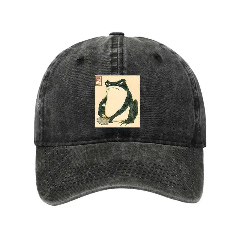 Matsumoto Hoji Japanese Frog Washed Hat Animal Pattern Trendy Baseball Cap Men's Gifts