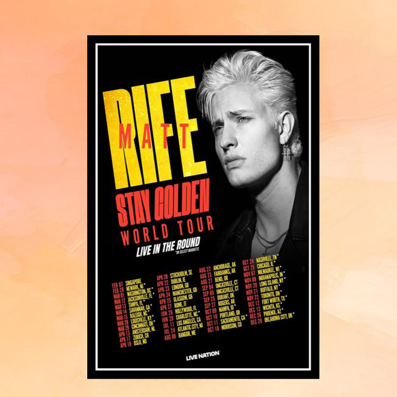 Matt Rife Merch Stay Golden World Tour 2026 Poster Wall Decor Gifts For Music Fans