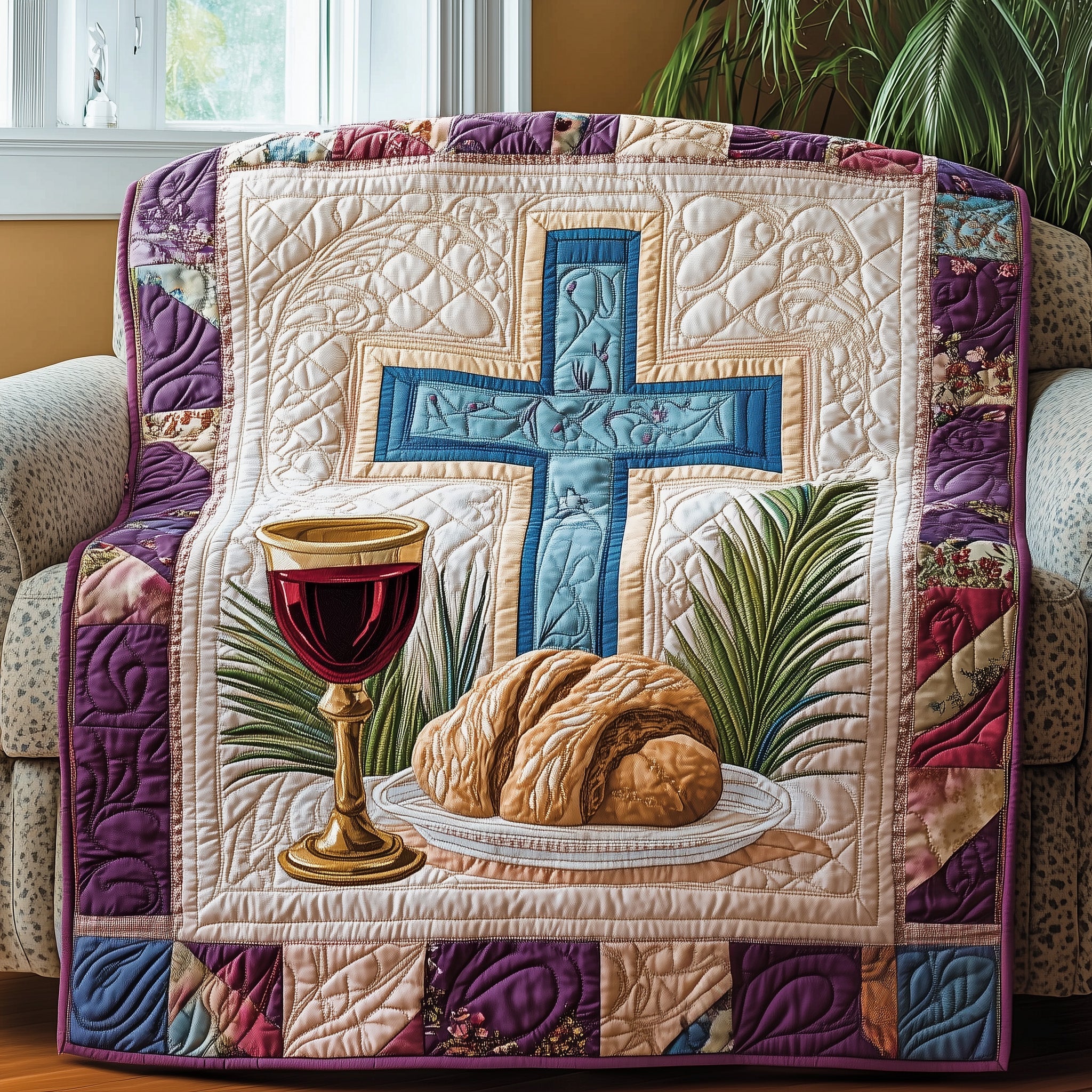 Maundy Thursday Quilted Blanket Cute Bed BlanketCute Easter Gifts For Wife