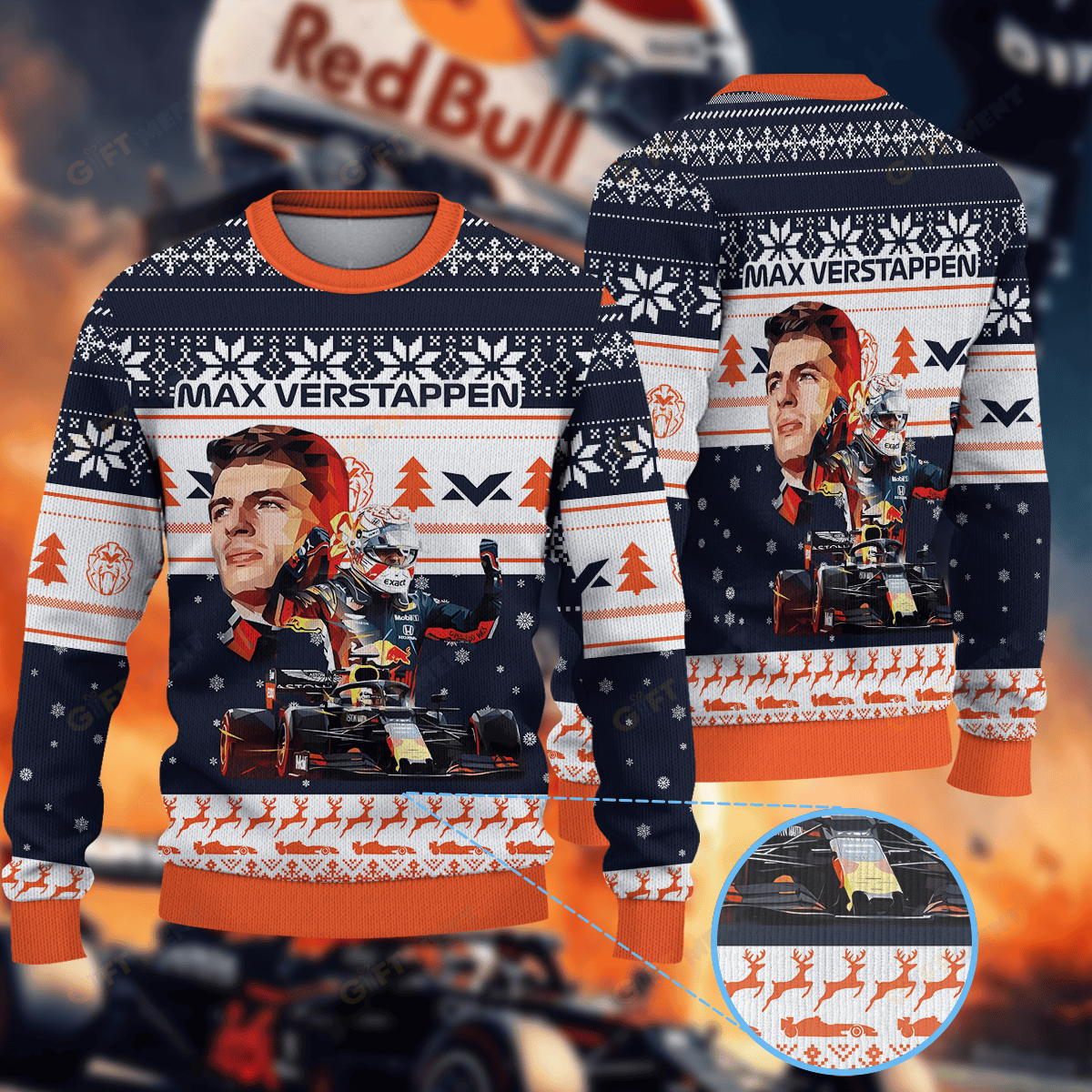 Max Verstappen Ugly Christmas Sweater Xmas Holiday Merch Gifts For Car Racing Lovers Fans
