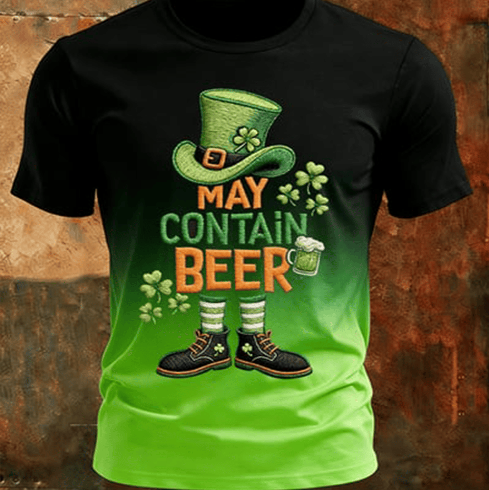 May Contain Beer St Patrick's Day T-Shirt St Patrick's Day Clothes Unique Gifts For Loved Ones