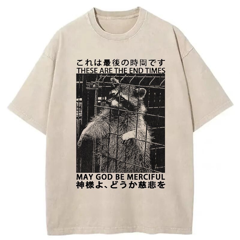 May God Be Merciful Washed T-Shirt Retro Streetwear Graphic Top Gifts For Friends May God Be Merciful Washed T-Shirt Retro Streetwear Graphic Top Gifts For Friends