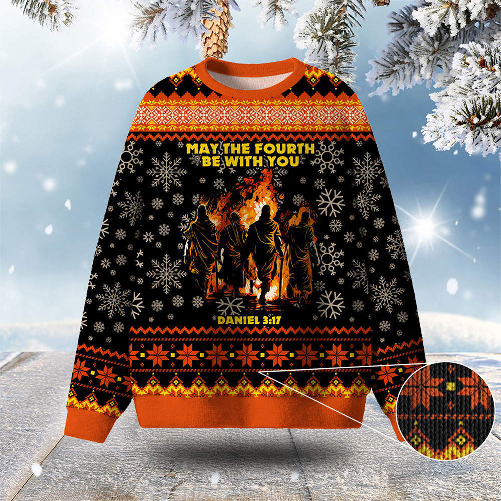 May The Fourth Be With You Ugly Christmas Sweater Holiday Apparel Christian Xmas Gifts