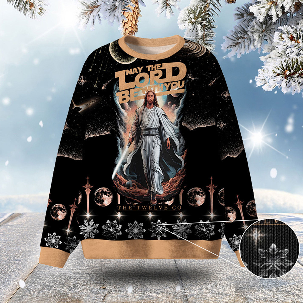 May The Lord Be With You Ugly Christmas Sweater Jesus Apparel Christmas Gift Ideas