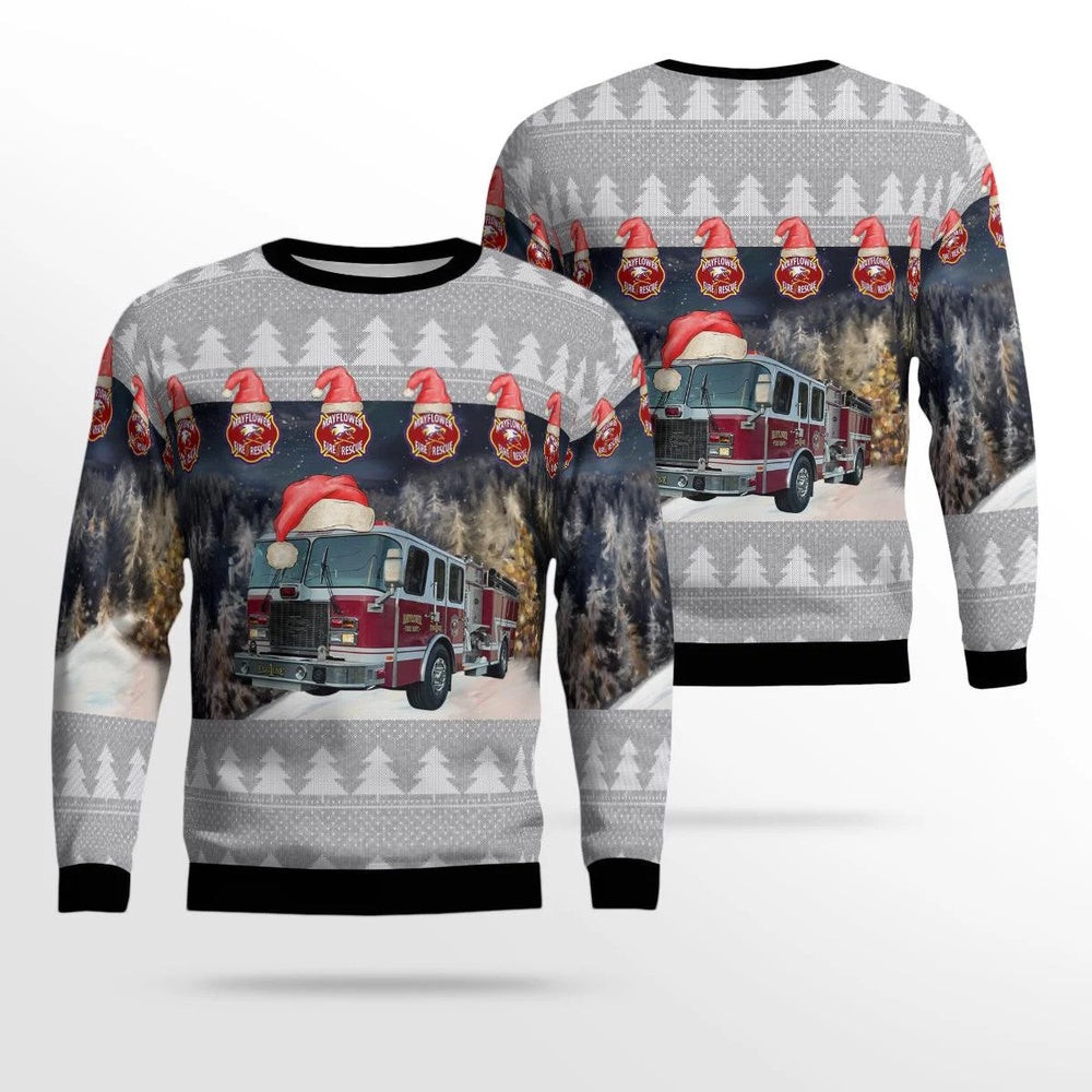 Mayflower Fire Rescue Mayflower Arkansas Christmas AOP Ugly Sweater Christmas Unisex Sweaters Gift For Christmas