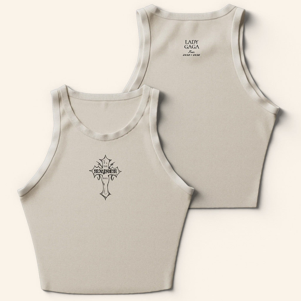 Mayhem Ball Merch MAYHEM Cross Cropped Tank Presents For Wife Mayhem Ball Merch MAYHEM Cross Cropped Tank Presents For Wife