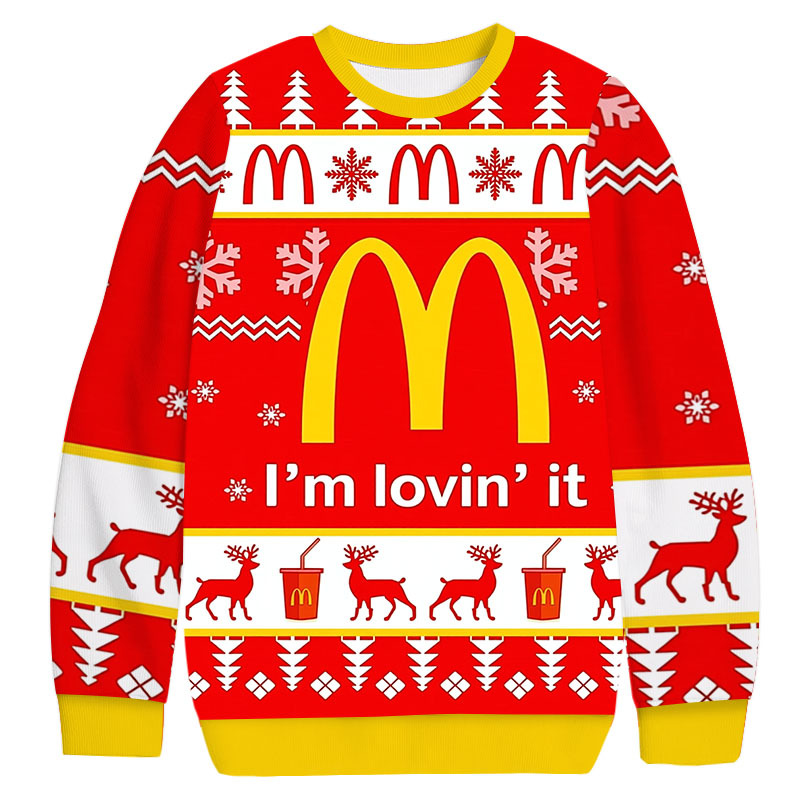 Mcdonald Christmas Ugly Sweatshirt Christmas Party Novelty Sweater Gift Ideas