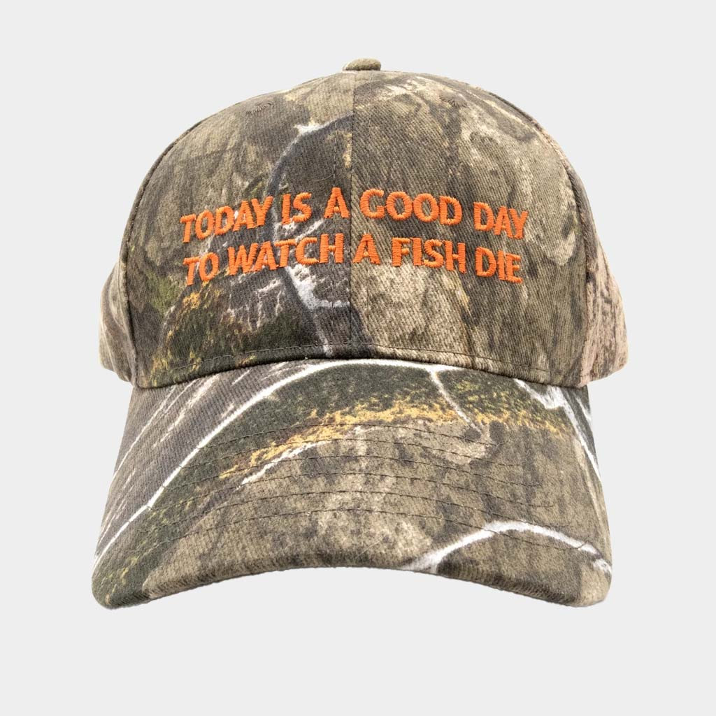 McElroy Merch Today Is A Good Day To Watch A Fish Die Camo Hat Embroidered McElroy Hat