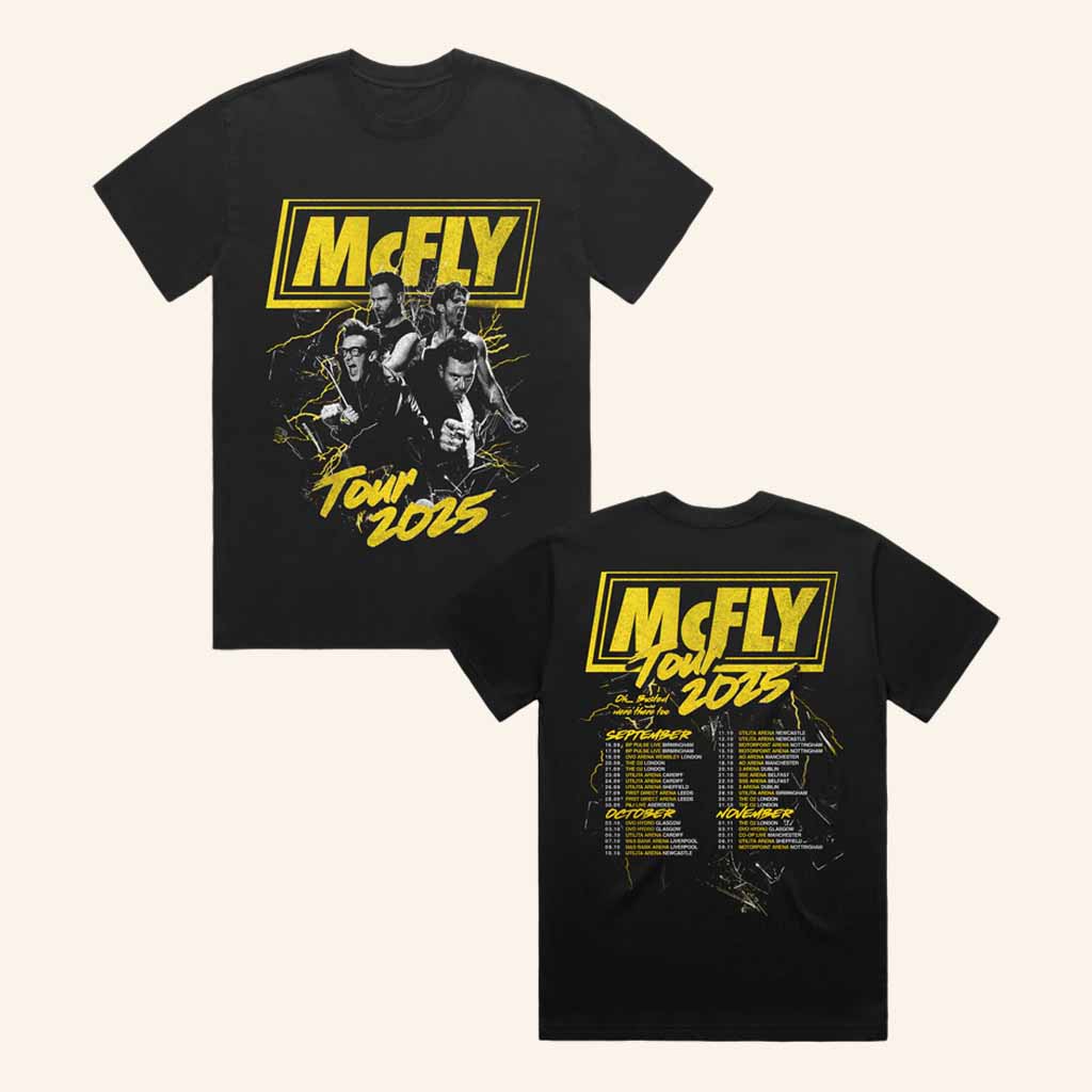 McFly Merch Lightening Black Photo Tour 2025 T-Shirt Gifts For Music Fans McFly Merch Lightening Black Photo Tour 2025 T-Shirt Gifts For Music Fans