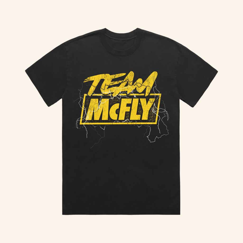 McFly Merch Team McFly Black T-Shirt Birthday Gifts For Music Lovers McFly Merch Team McFly Black T-Shirt Birthday Gifts For Music Lovers