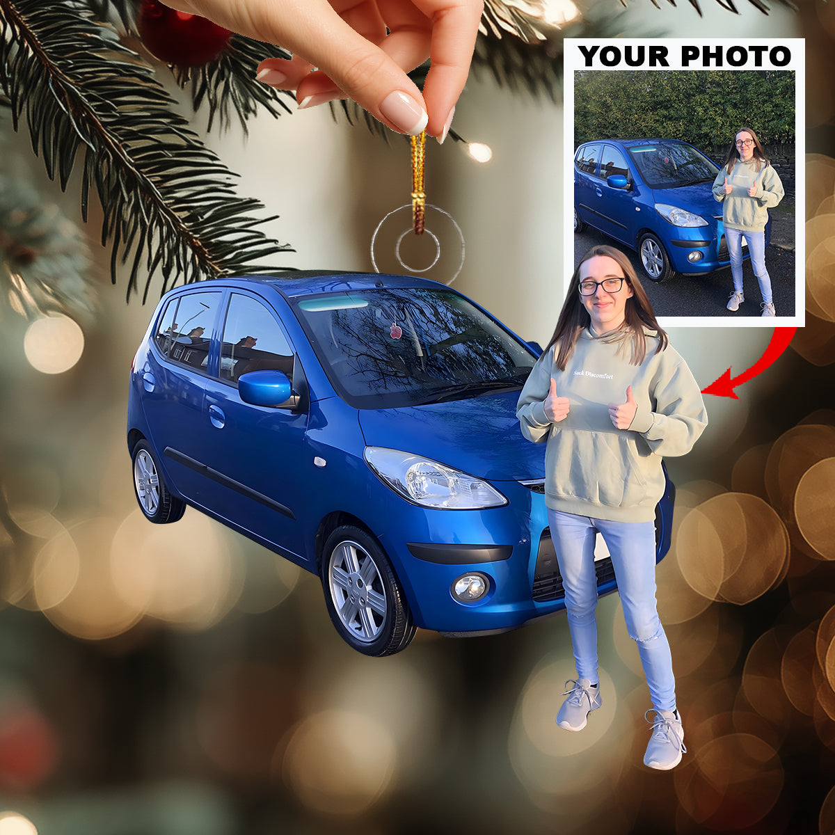 Me And My Ride Personalized Photo Mica Ornament Christmas Gift For The First Drive