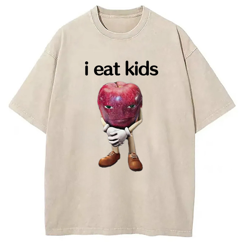 Me Asf Apple Funny Apple Washed T-Shirt Retro Streetwear Graphic Top Gifts For Friends Me Asf Apple Funny Apple Washed T-Shirt Retro Streetwear Graphic Top Gifts For Friends