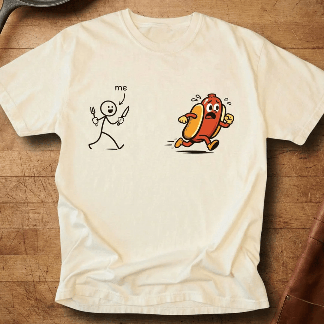 Me Chasing Hotdog T-Shirt Funny Food Chase Scene Merch Gifts For Bestie
