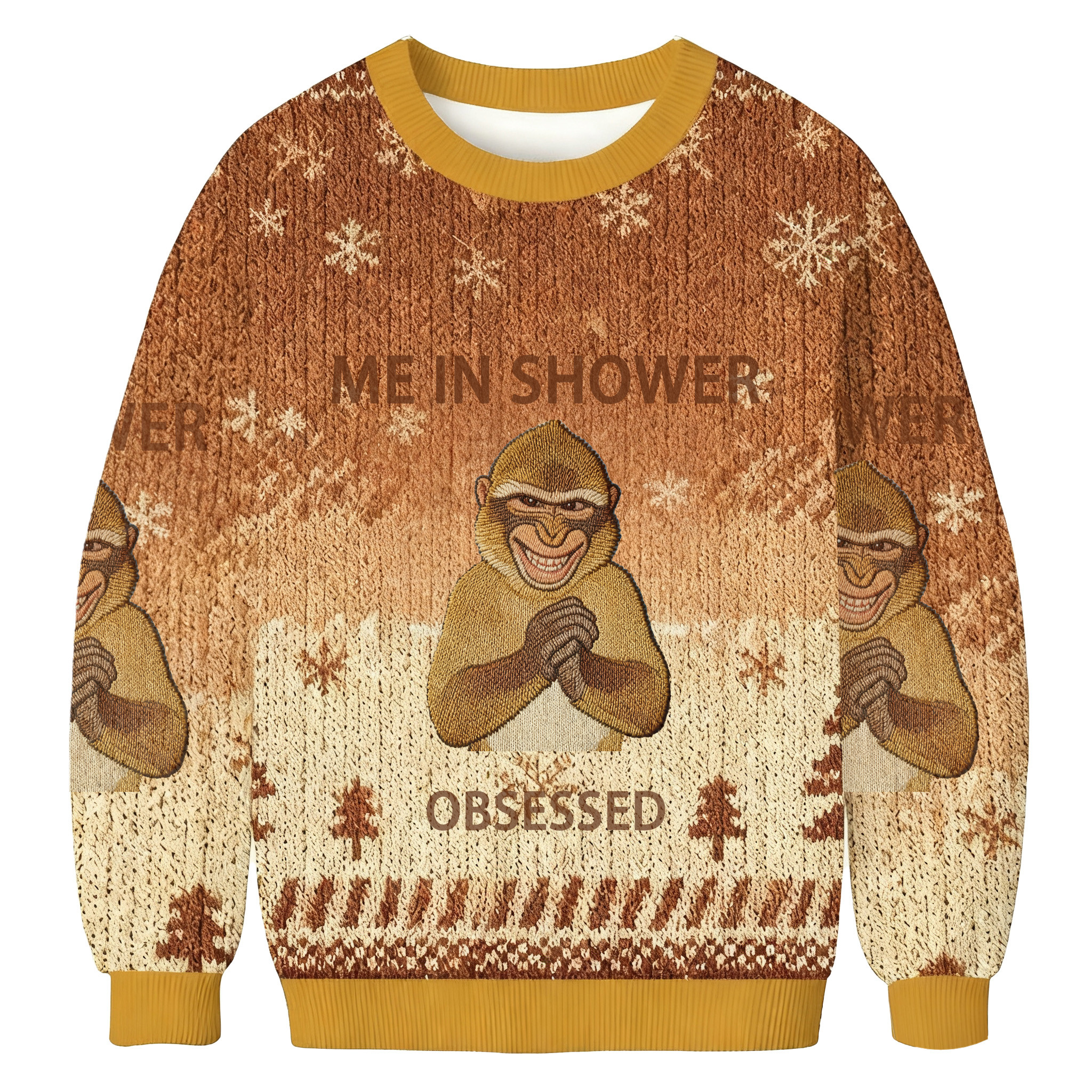 Me In Shower Obsessed Monkey Christmas Ugly Sweater Christmas Apparel Monkey Lover Xmas Gifts