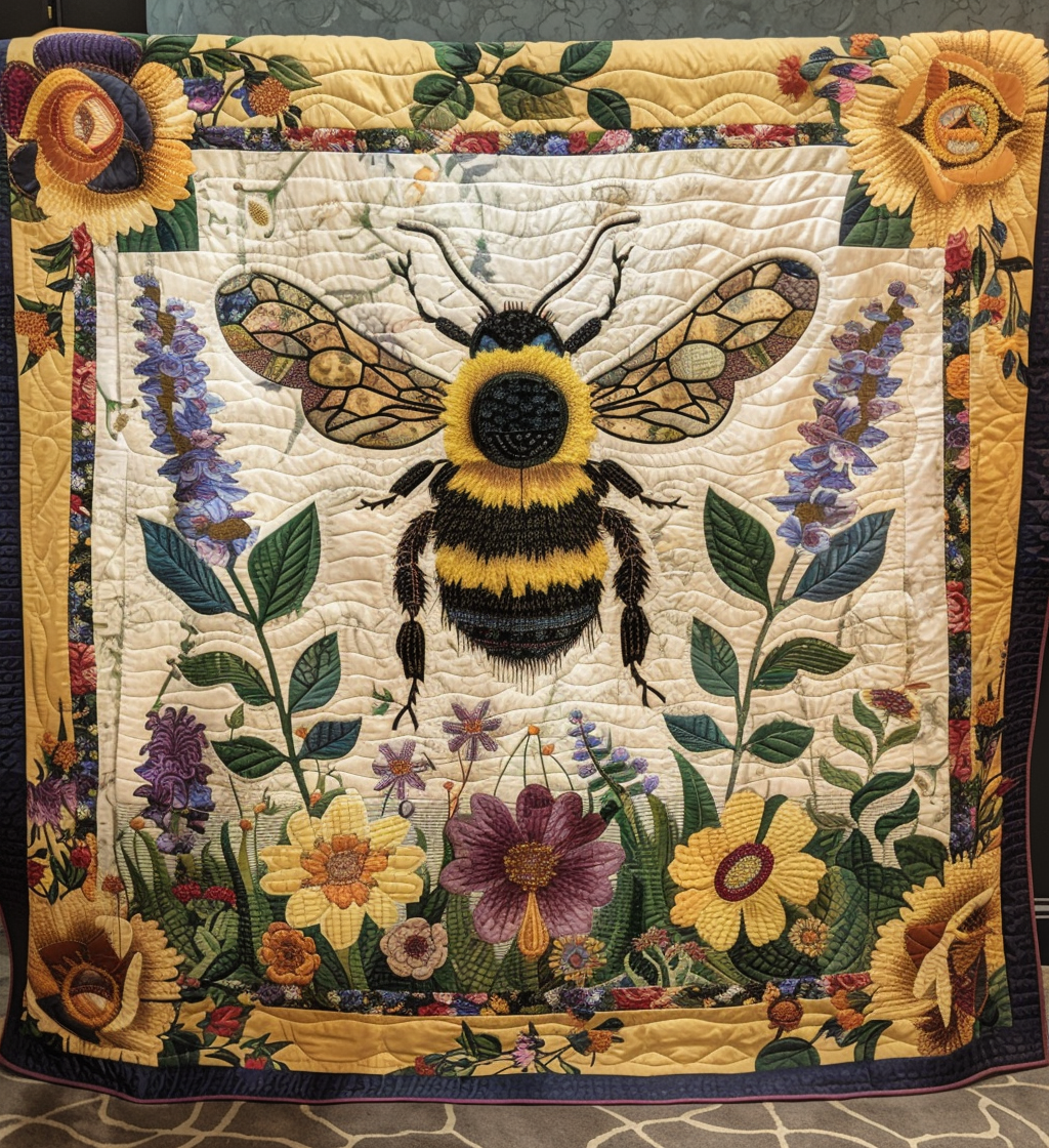 Meadow Bee Quilted Blanket Cute Fuzzy Blankets