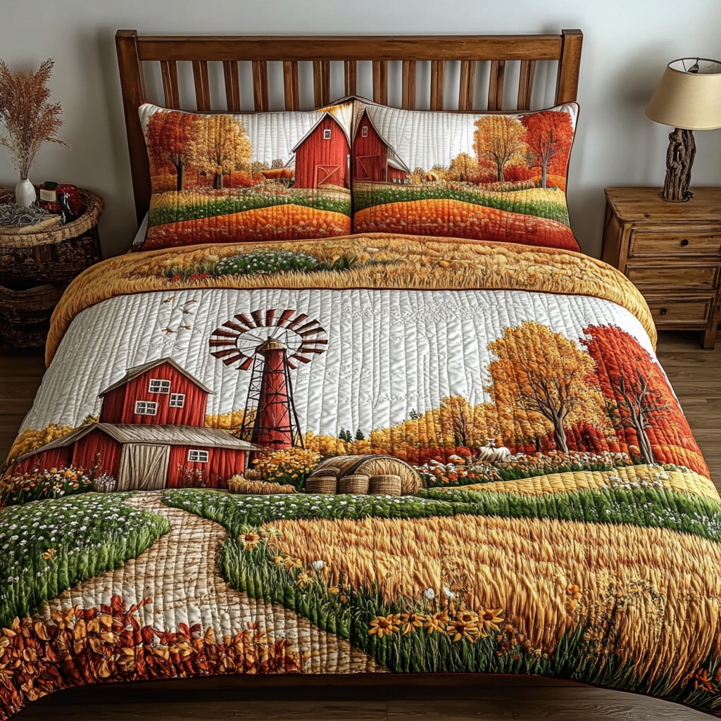 Meadow Bliss Quilted Bedding Set Farmhouse Bed Ideas Unique Gifts For Family