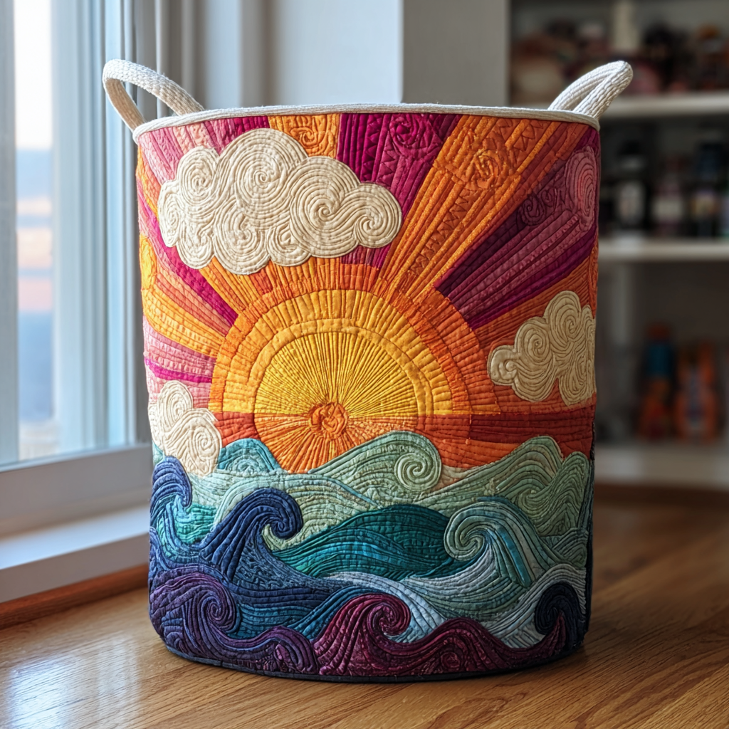 Meadow Bloom Quilted Laundry Basket Best Gift For Him
