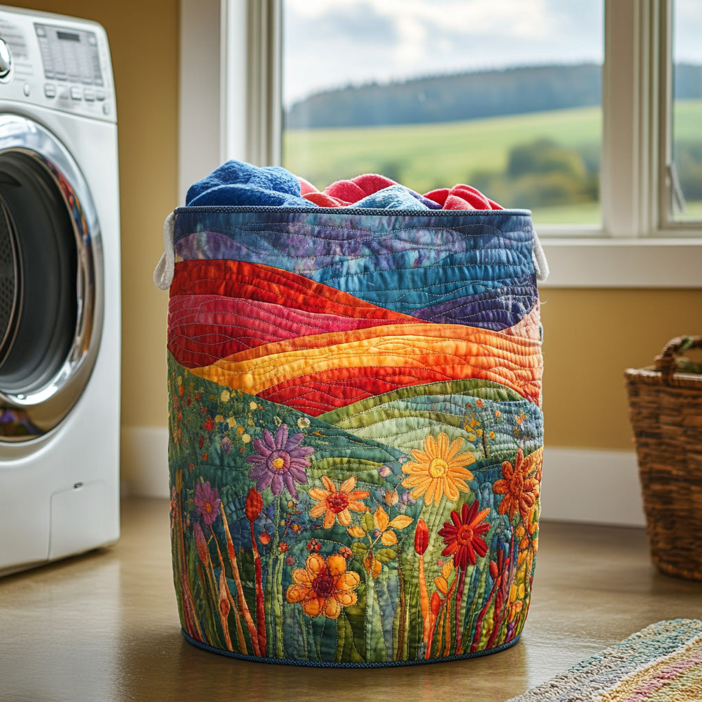 Meadow Bloom Quilted Laundry Basket Winter Merch Essentials